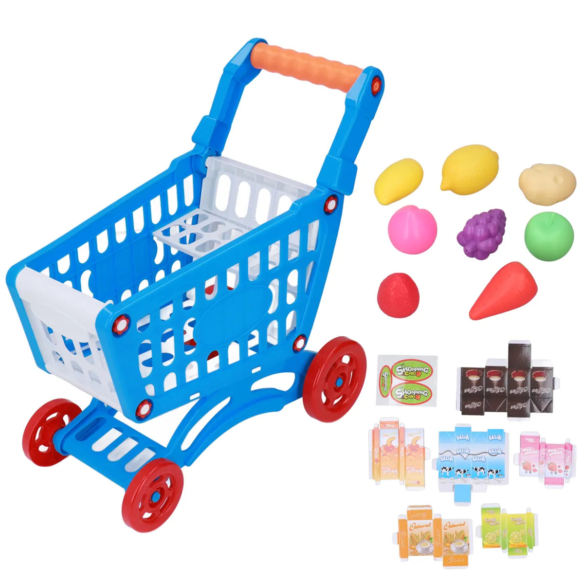 Kids Shopping Cart Play Food Toys