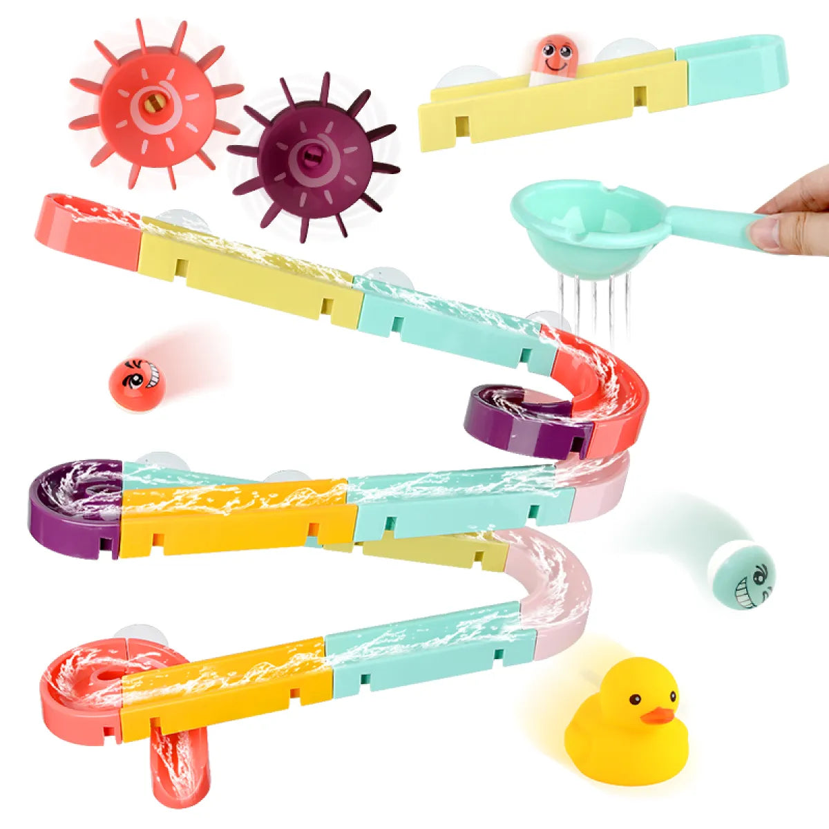 Kids Bath Toys Marble Race Track