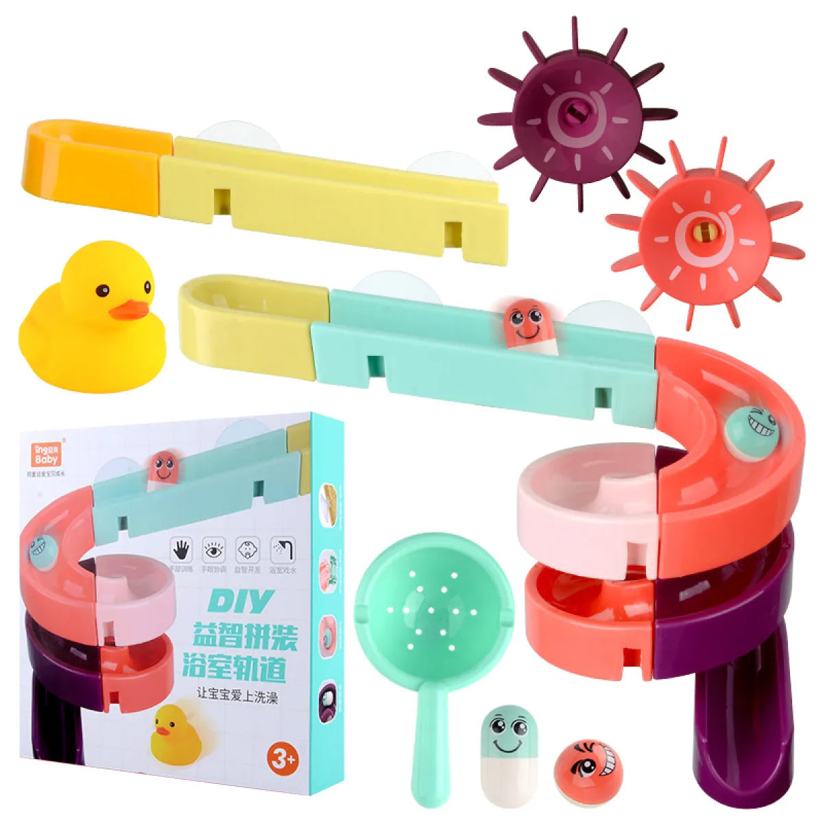 Kids Bath Toys Marble Race Track